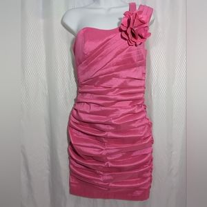 Jodi Kristopher Ruched Formal Body Con Mini Dress, Bubblegum Pink, Size 9